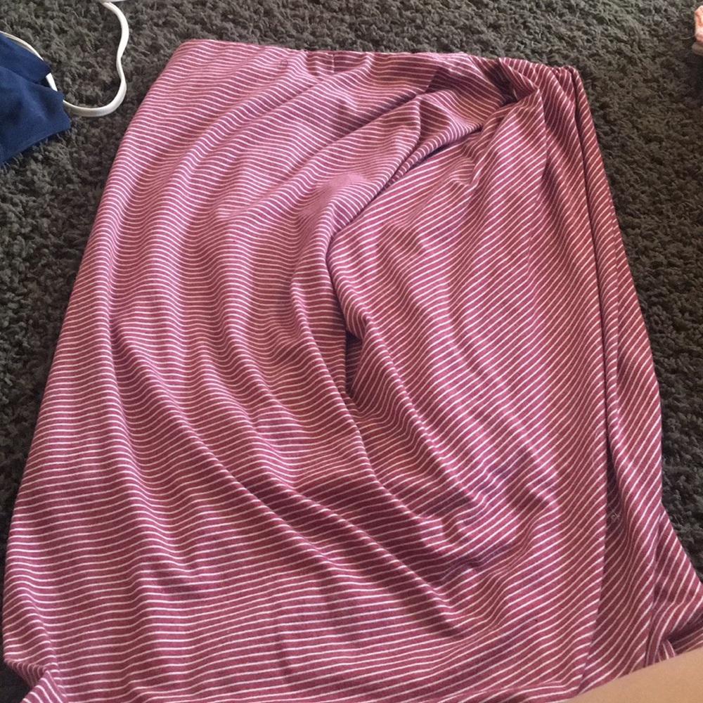 Striped high low skirt